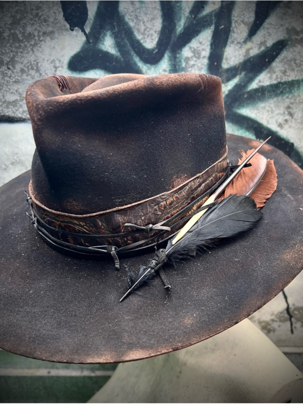 GIMME SHELTER Custom Distressed Festival Hat